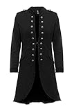 Fashion You Want Damen Blazer Damenjacke Admiral Jacke Military Army Style Lang S -XXL XXXL 4XL 5XL (as3, Alpha, l, Regular, Regular, schwarz)