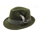 Trachtenhut mit Feder, Traditioneller Fedora Jägerhut Bayern Oktoberfest Fasching Karneval Party Tracht Hüttenparty Volksfest