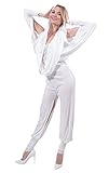 ORION COSTUMES Damen Australischer Popstar Weißer Overall mit Kapuze MaskenKostüm