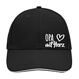 huuraa Cappy Mütze Opa mit Herz Geschenk Kappe Black/Light Grey Opa Geschenkidee