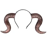 Schaf Bock Hörner Kostüm, Schafbock Haarreif, Widder Geweih, Schaf Horn Stirnband Teufel Dämon Hörner Stirnband für Halloween Kostüm Cosplay Foto Requisiten