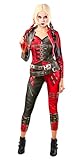 Rubie's Offizieller Harley Quinn Damen-Overall, Halloween, Suicide Squad 2, Bösewicht-Kostüm, mehrfarbig, Größe L (42-44) Halloween