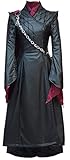Yanny Daenerys Targaryen Cosplay Kostüm Erwachsene Frauen Kleid Drachen Krieger Kampf Anzug Halloween Cosplay (Black, Large)