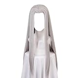 Animierte Perücke, Final Fantasy VII Sephiroth Cosplay Perücke Silber Grau Langhaar Perücke Halloween Kostüm Party Synthetische Perücken+Perücke Cap