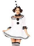 LEG AVENUE Damen Pierrot Clown Kost me, White, Black, M-L EU