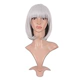 MapofBeauty 12 Zoll/30cm Natürliche Weibliche Kurze Glatte Haare BOB Perücke (Silber)