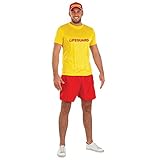 Fun Shack Bay Kostüm Herren, Kostüm Bay Herren, Faschingskostüm Bay, Rettungsschwimmer Kostüm Herren, Lifeguard Kostüm Herren, Mit Bay Cap Bay Tshirt M