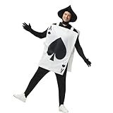 Qiancc Spielkarten Kostüm Pik Ass und Herz-Ass Cosplay Kostüm Poker Kostüm Herren Damen Familienspiel Karneval Halloween Party Outfits