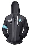 icewalker Detroit Become Human Connor Cosplay-Kostüm mit Kapuze und Reißverschluss, Kapuzenpullover, Sweatshirt, Unisex, Schwarz, Schwarz , L