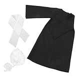 HONMEET 1 Satz Richteruniform für Haken Wissenschaftler Jungs Gerichtsverkleidung Set Richter Kleidung Kopfbedeckungsperücke Kinderperücke Polyester Black