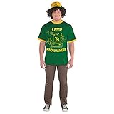 Amscan - Erwachsenenkostüm Dustin aus Stranger Things, T-Shirt, Basecap mit Perücke, Serie, Motto-Party, Karneval, Fasching