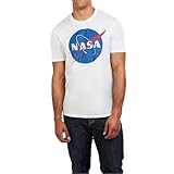 Nasa Herren Circle Logo T-Shirt, Weiß (White White), Small