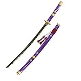 AMONT – Nachbildung des Japanischen Katana aus Bambus – Enma Zoro lila Modell aus Holz – Einteilige Serie – 107 cm