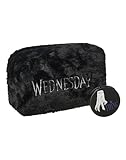 Wednesday Schminktasche und Spiegel | Addams Kosmetikbehälter mit Reißverschluss und tragbarem Zubehör | Damen-Make-up-Reisetasche für Frauen und Jugendliche