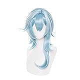 Anime Cosplay Perücke, Genshin Impact Perücke, mit Kostenloser Perückenkappe, für Halloween, Party, Karneval, Nachtleben, Konzerte, Hochzeiten (Eula)