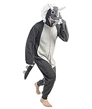 dressfan Tier Triceratops Drache Kostüm Drache Jumpsuits Drache Weihnachten Pyjamas Cosplay Kostüm Halloween Schlafanzug für Unisex Erwachsene Jugendliche Kinder,XXL