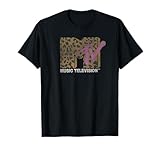 MTV Music Television Leopard Pattern Distressed Classic Logo T-Shirt