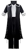 Faonny My Hero Academia Dabi Cosplay Kostüm Herren Damen Jacke Mantel Hemd Hosen für Halloween Outfits (Medium, Schwarz(Herren))