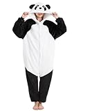 Xinlong Panda Jumpsuit Damen Tier Oversized Kuschelig Schlafanzug Cosplay Herren Lang mit Kapuze Unisex Tier Tierkostüme Nachtwäsche Winter Plüschjumpsuit