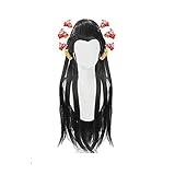 NEZIH Wig for Daki Anime Langes Schwarzes Cosplay Hitzebeständiges Synthetisches Haar Cosplay Perücke + Kostenlose Perückenkappe Daki, Geeignet Für Halloween-Party, Dekorative Accessoires