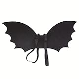 Proumhang Halloween-Umhang für Kinder,Fledermausflügel für Kinder im Alter von 0 bis 8 Jahren,Cosplay-Requisiten,Halloween-Dekorationen,Fledermaus-Umhang,Schwarz,S(Alter 0-5),48cm x 20cm