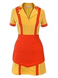 Caroline & Max Kostüm für 2 Broke Girls Fans | Diner Uniform mit Schürze | Größe: L