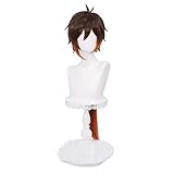 Braun Orange Genshin Impact Zhongli Cosplay-Perücke für Herren und Jungen, Halloween, Weihnachten, Kostüme