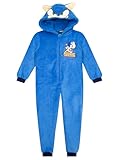 SONIC THE HEDGEHOG Schlafoverall Kinder | Jungen Schlafanzug Sonic | Fleece Schlafanzug Kinder Gaming | Blau 152