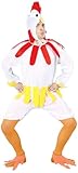 FIESTAS GUIRCA Hahn Kostüm Herren - Huhn Kostüm Erwachsene Karneval inkl. Hühnchen Hut - Größe M 48 –50 - Hühner Kostüm Fasching Kostüme für Erwachsene, Kostüm Huhn Tierkostüm Herren, Chicken Costume