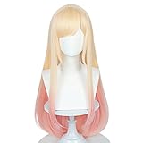 NiceLisa My dress up darling Perücke Marin Kitagawa Lovely Long Straight Yellow Pink Mixed Fashion Female Anime Character Role Play Cosplay Costume Wig