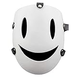 High-Rise Invasion Cosplay Maske Anime Scharfschütze Weiß Lächeln Maske High-Rise Invasion Cosplay Kostüm Harz Integral Helm Horror Kopfbedeckung, Halloween Cosplay Charakter Party Kostüm Requisiten