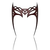 AENEY 2022 Wanda Maximoff Headpiece aus PU-Leder Scarlet Witch Headpiece Crown Halloween Cosplay Party Maskerade Maske Kostüm Requisiten (Scarlet Witch Crown, C)
