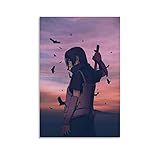 YZLI Anime Naruto Itachi Uchiha Leinwand-Kunst-Poster und Wandkunstdruck, modernes Familienschlafzimmerdekor, 30 x 45 cm