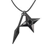 Giditrus Anime Halskette Metall Ninja Shuriken Kunai Cosplay Schmuck Shippuden Halskette Männer Schmuck Zubehör Geschenk Anime Necklace Shuriken Necklace Ninja Necklace