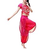 YAZHED Frauen Indien Bauchtanz Kostüm Cosplay Karneval Tänzerin Anzug Bollywood Arabisch Tanzen Leistung Kostüm