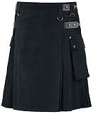 Black Premium by EMP Herren schwarzer Kilt mit aufgesetzter Tasche XL