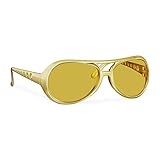 Relaxdays 1 x Elvis Brille, lustige Rapper & Proll Brille, Kostüm, große Zuhälter Brille für Karneval und Mottopartys, gold