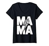 Damen Manowar Band Logo Heavy Rock Music Geschenk T-Shirt mit V-Ausschnitt