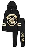 Harry Potter Jogginganzug Mädchen, Trainingsanzug Mädchen 7-14 Jahre(9-10 Jahre, Schwarz/Gold)