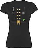 Shirt Damen - Karneval & Fasching - Schornsteinfeger Kostüm - XL - Schwarz - Tshirt Frauen faschingsshirts Faschings- Kurzarm Karnevals t Shirts fasnacht t-Shirts t-Shirt carneval Enge Tshirts