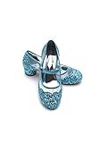ELSA & ANNA Prinzessin Schuhe Mädchen – Prinzessin Schuhe mit 3 cm hohem Absatz – Glitzer Schuhe Mädchen – Schuhe für Elsa Kleid für Partys, Fasching, Karneval – High Heels für Kinder​​ (SH2205)