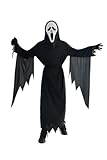 Udekit Gruseliges Geistergesicht Scream Cosplay Kostüm Halloween Karneval mit Plastik Spielzeugmesser und Maske für Erwachsene Klein
