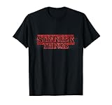Netflix Logo von Stranger Things T-Shirt, Unisex, Schwarz, Klein, Kurzarm, Klassisch, Stranger Things Fans, Erwachsene