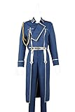 Cos-Animefly Fullmetal Alchemist Roy Mustang Militäruniform Cosplay Kostüm Halloween Outfit für Damen Herren, Blau weiblich, XL