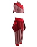 Cosplay.fm Damen Ty Lee Cosplay Kostüm Weibliche Kungfu Wear Anzug mit Handgelenkstütze und Kopfbedeckung - Pink - Mittel