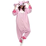 ZKomoL Pyjamas Onesies Cosplay Erwachsene Unisex Tiere Halloween Kostüm Kleid Loungewear, Tigermuster, Medium… (Rosa Stich, XL)