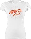 Shirt Damen - Aperol Spritz Kostüm I Karneval Kostüm Aperol Spritz - XXL - Weiß - t Shirts Alkohol Tshirts Fasching t-Shirt Fasching, Tour Oberteil Partnerlook Tshirt faschingst-Shirt Fasching-