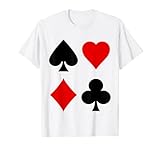 Spielkarten Symbole Karo Pik Kreuz Herz Dame Skat Poker T-Shirt