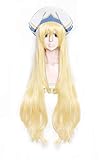 LanTing Cosplay Perücke Goblin Slayer von Herren Lange karneval fasching Halloween Party, Blond Haar