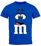 MoonWorks Herren T-Shirt Fasching Karneval M Aufdruck Gruppen- Kostüm Verkleidung Last Minute Faschingskostüme Männer Funshirt 5 blau 3XL